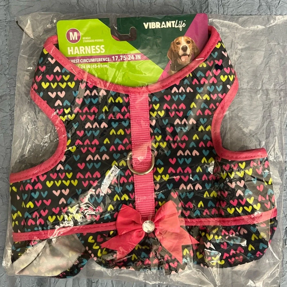 Vibrant Life Heart Pattern Dog Harness